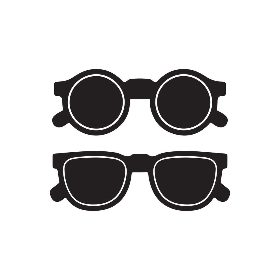 Silhouettes of Round and Square Sunglasses vector