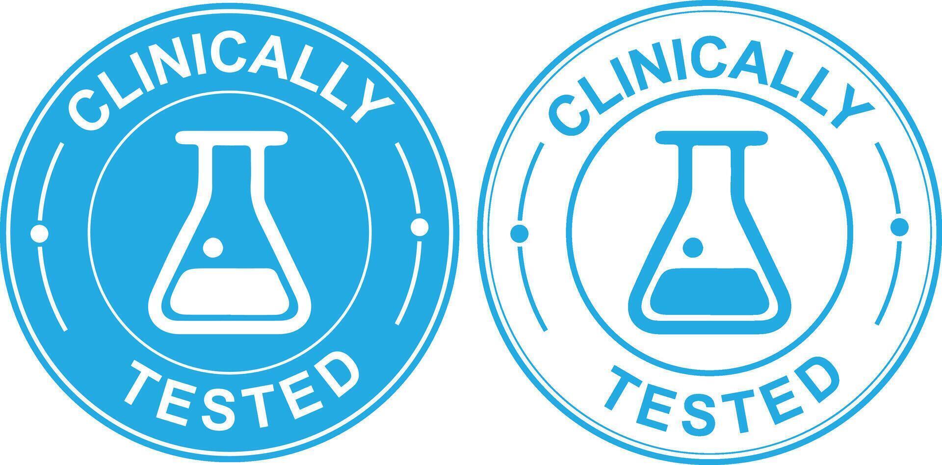 Clinically Tested Icons for Health Product Certification and Approval vector