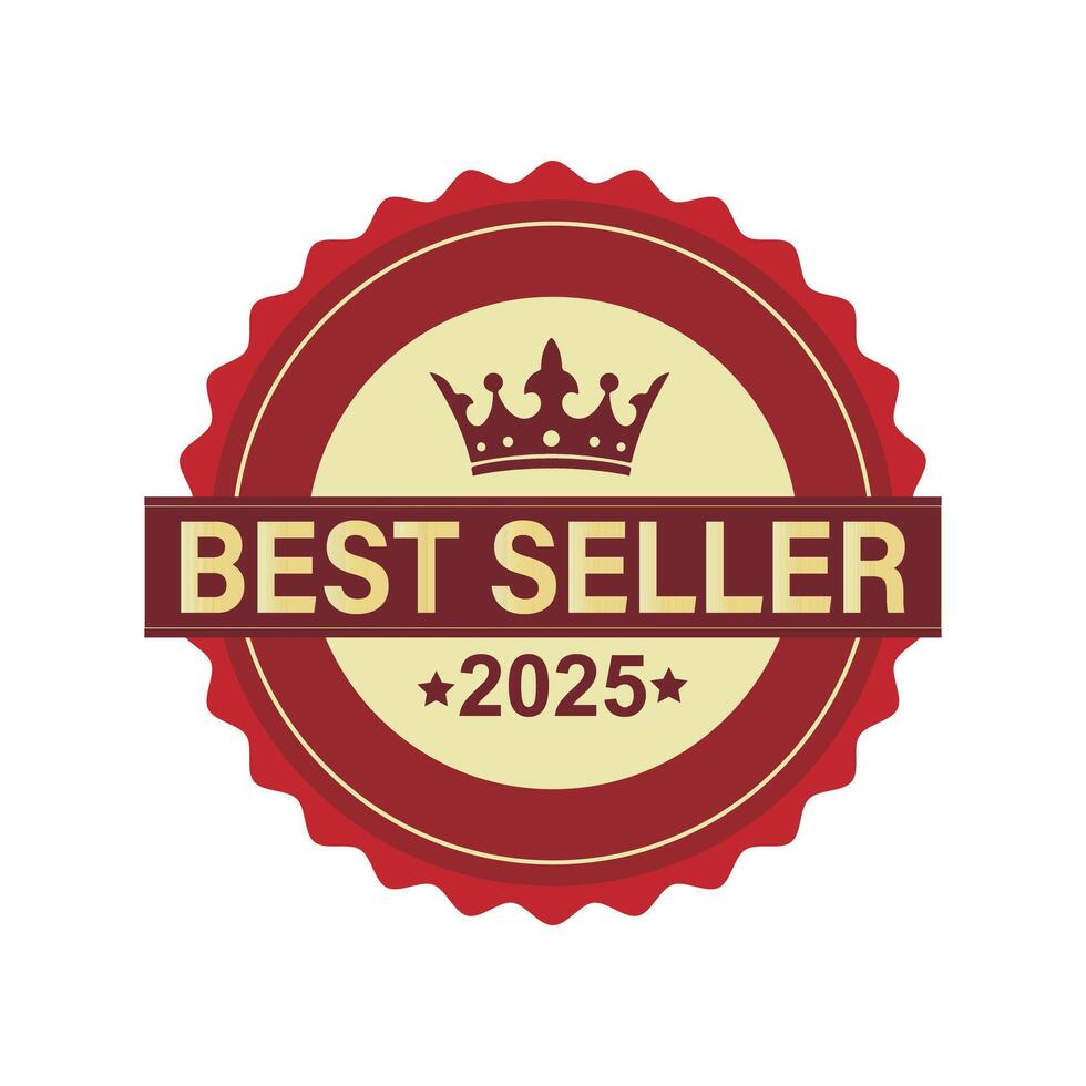 Premium Best Seller 2025 Label for Verified Products vector