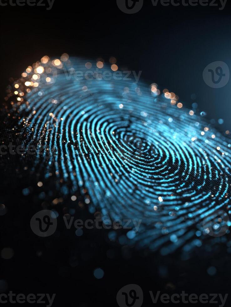 Digital Fingerprint Transforming Into Chat Bubble Representing Tech Security Concept and Communication Innovation photo