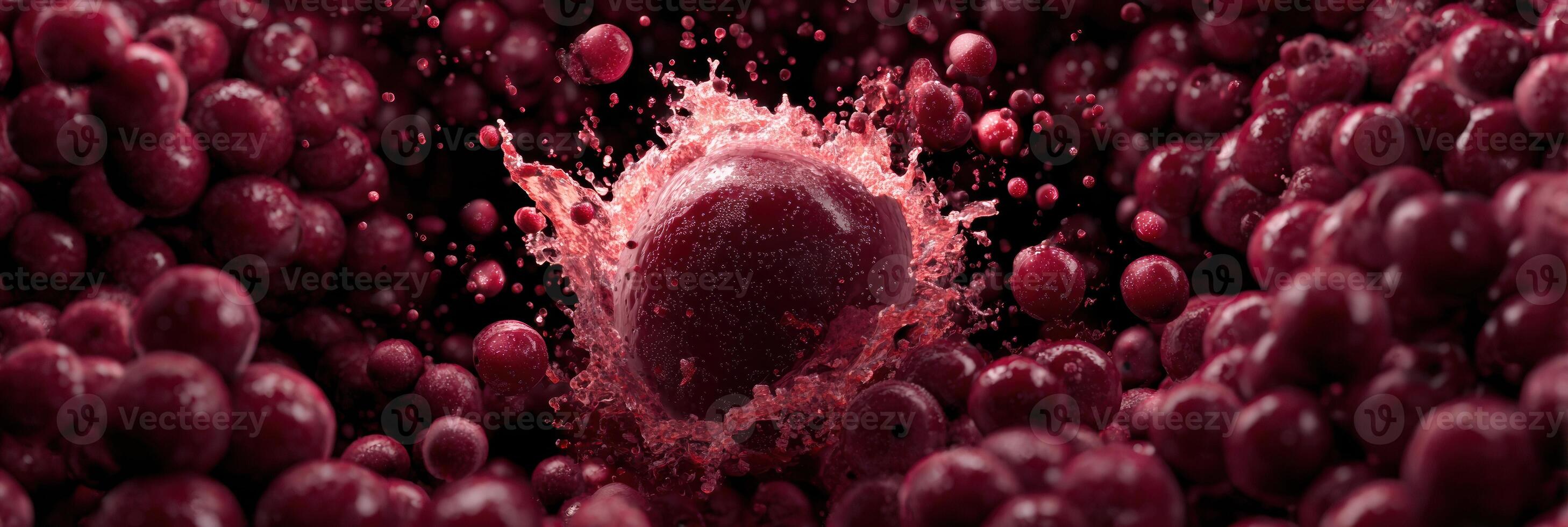 Dynamic Berry Explosion Creates a Splash With Vibrant Red Hues and Intertwined Textures in a Visually Striking 3D Representation photo