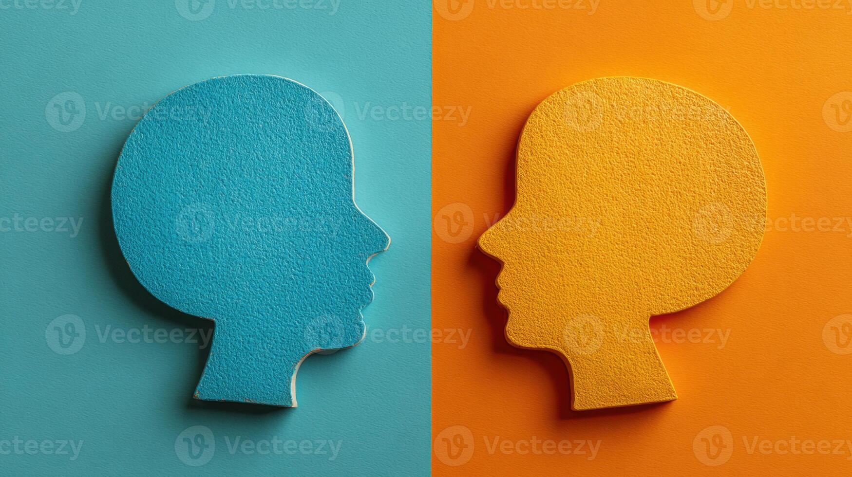 Minimalist Dual Tone Icons Representing Face-To-Face Communication in a Balanced Composition Showcasing Simplicity and Clarity in Design photo
