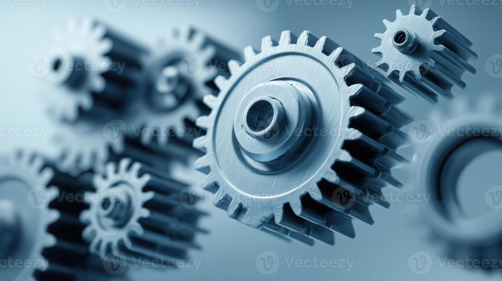 Interlocking Gears and Cogs Create a Complex yet Organized Layout in a Modern Design Environment photo