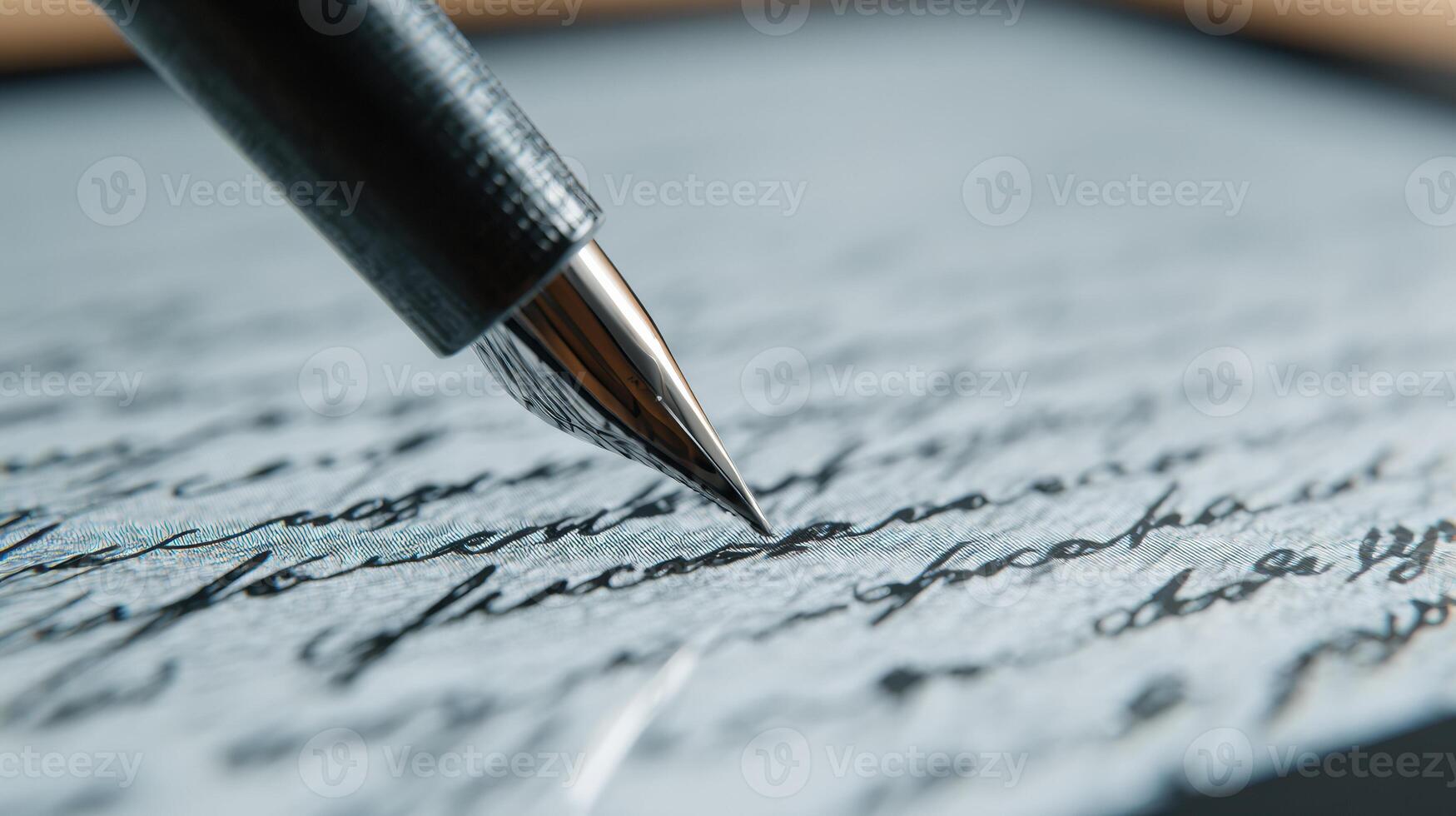 Stylized Close-Up of a Digital Pen Writing a Message on a Tablet With Ample Empty Space Above photo
