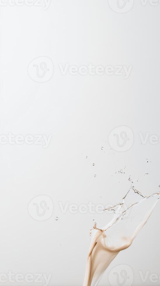 Dynamic Liquid Splash on White Background - Abstract Fluid Motion Capturing Elegance and Refreshment in a Clean, Minimalist Composition. photo