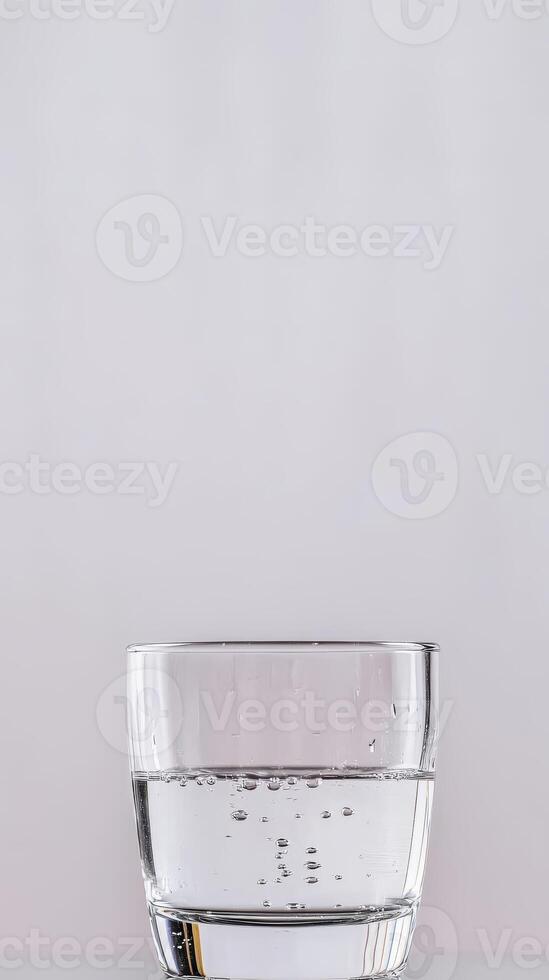 Crystal Clear Water in a Glass A Symbol of Purity, Refreshment, and Healthy Hydration. Perfect for Wellness, Diet, and Beverage Concepts photo