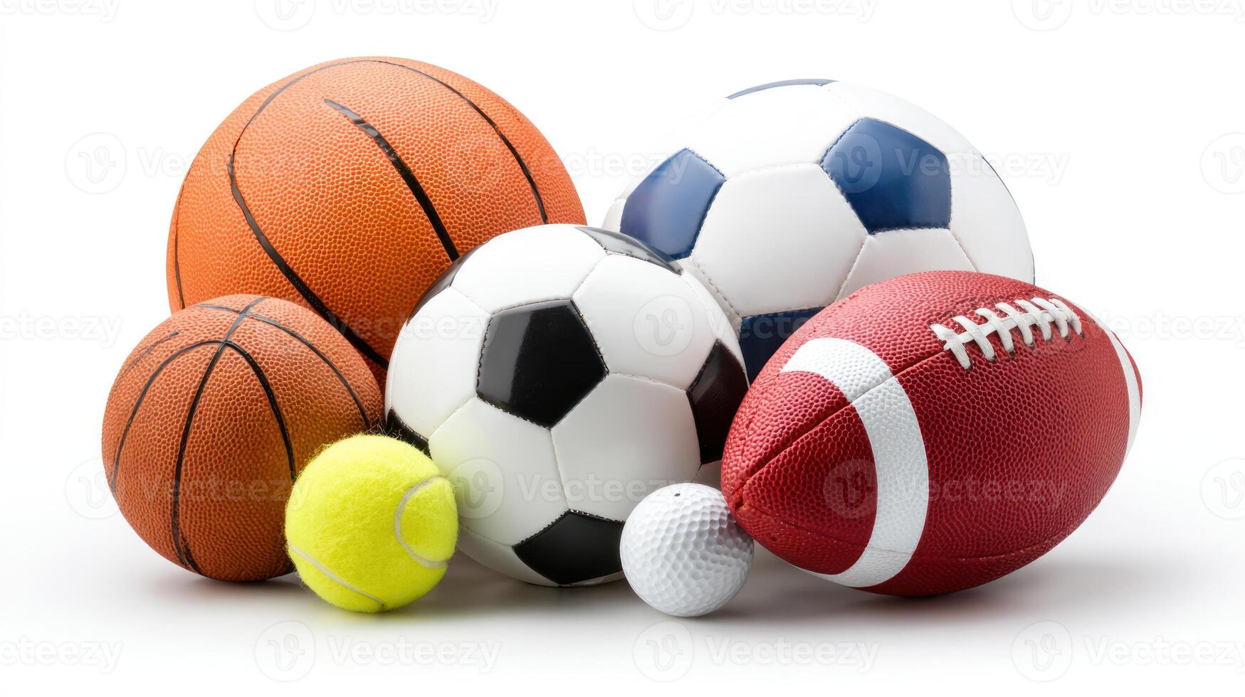 Group of various sports balls photo