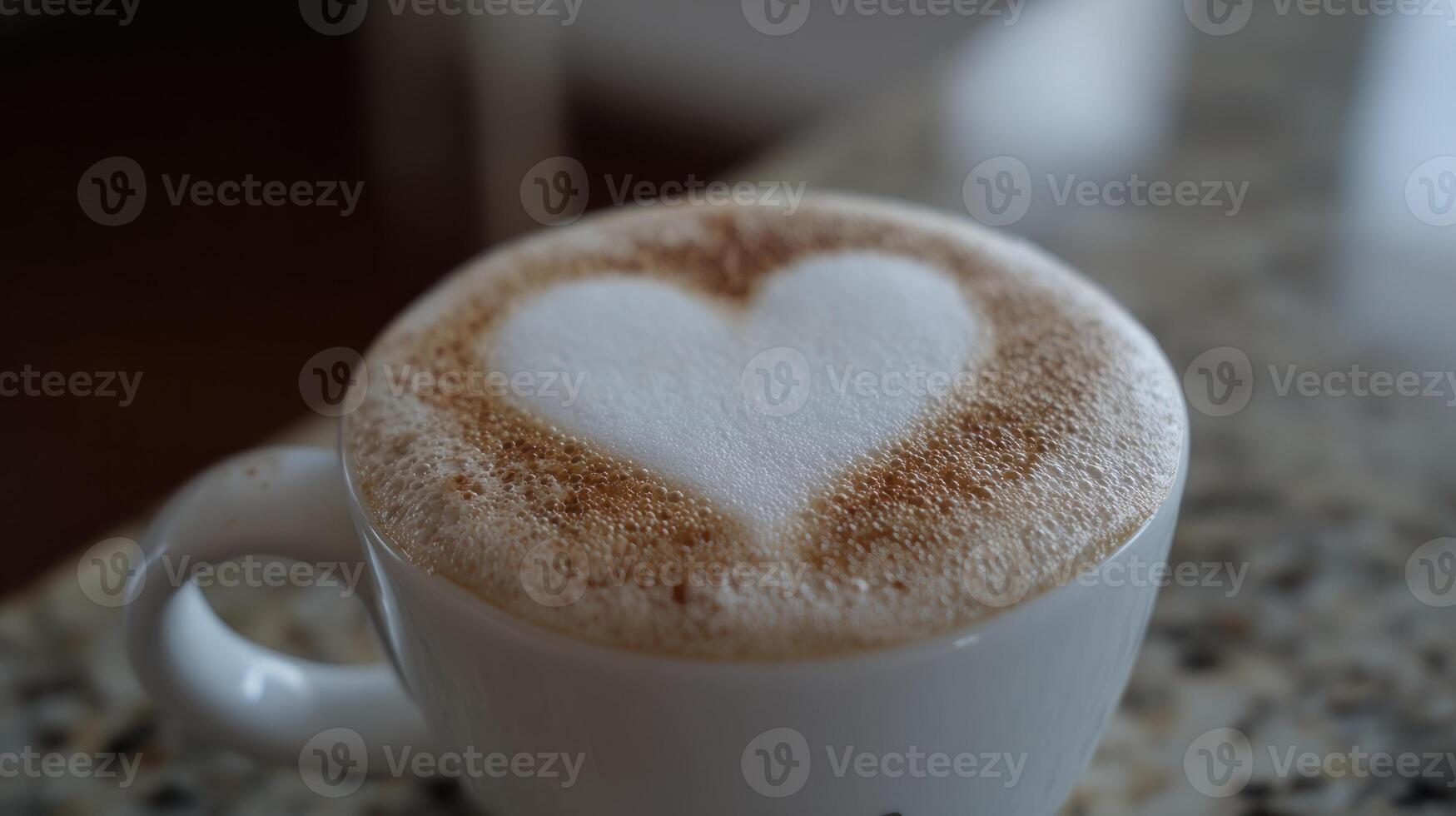 Heart-shaped latte art. photo