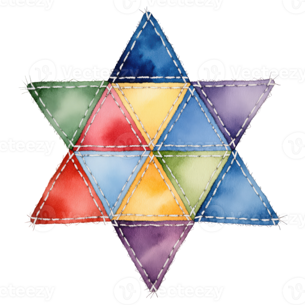 A colorful and detailed quilt star is showcased against the background. Capturing the intricate craftsmanship and vibrant palette of the star. png