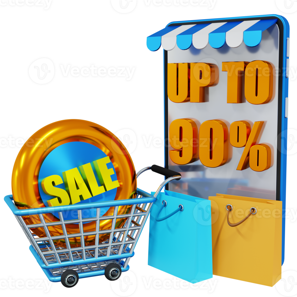 A shopping cart with a sale sign and a shopping cart with a sale sign png