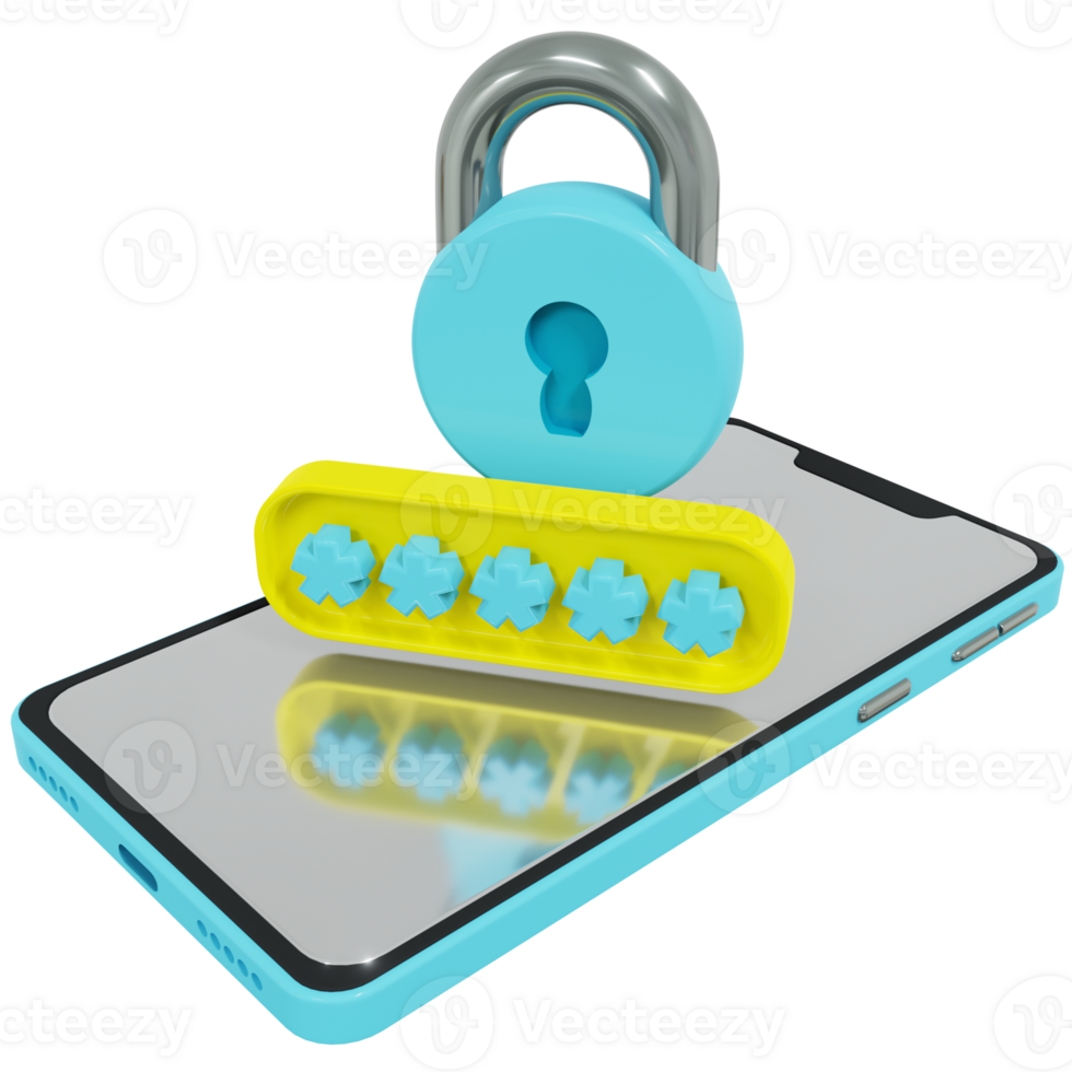A phone with a padlock and a lock on it png
