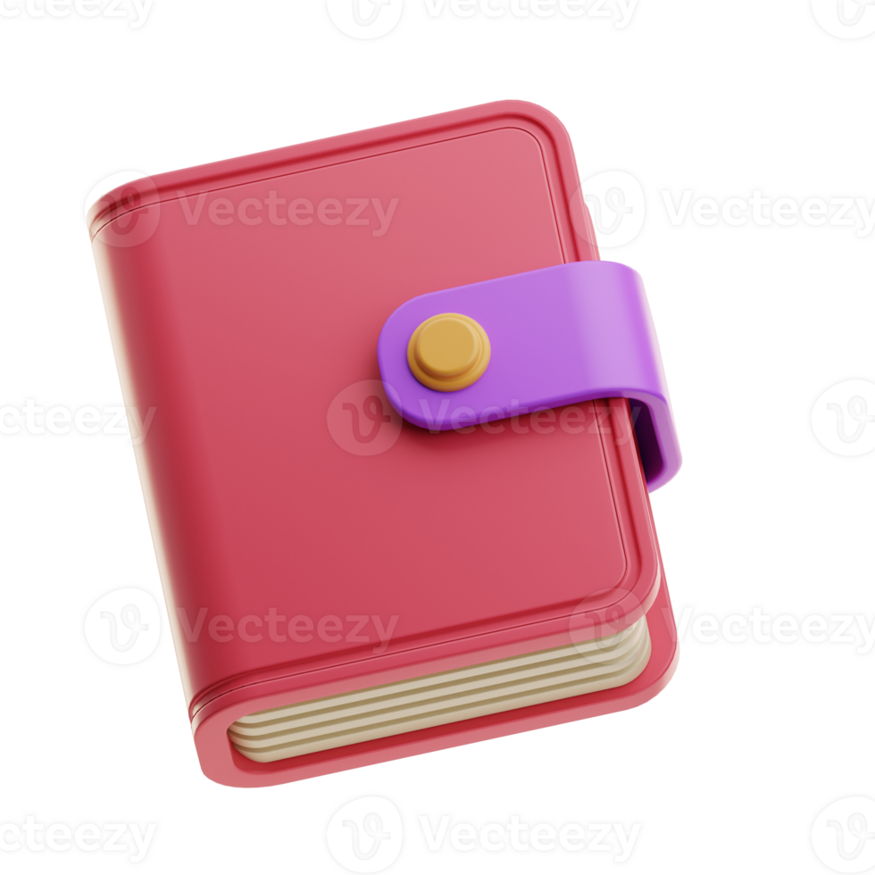 Mini Pink Notebook with Purple Strap png