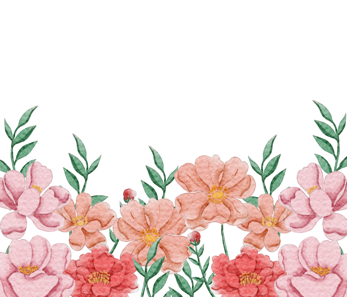 Pink Vintage Anemone Watercolor Flower Background png