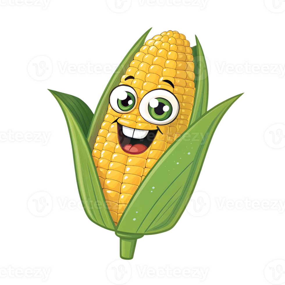Happy Cartoon Corn PNGs Transparent Background