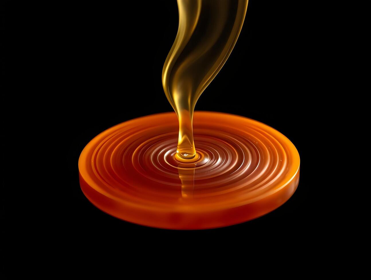 A golden liquid is pouring out of a glass photo