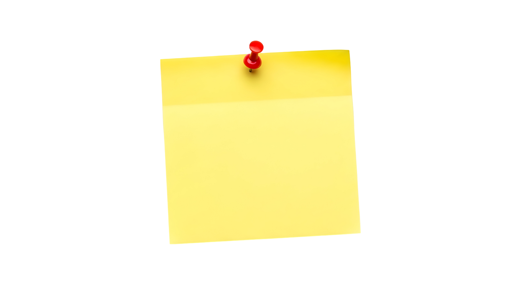 Yellow Sticky Note with Push Pin png