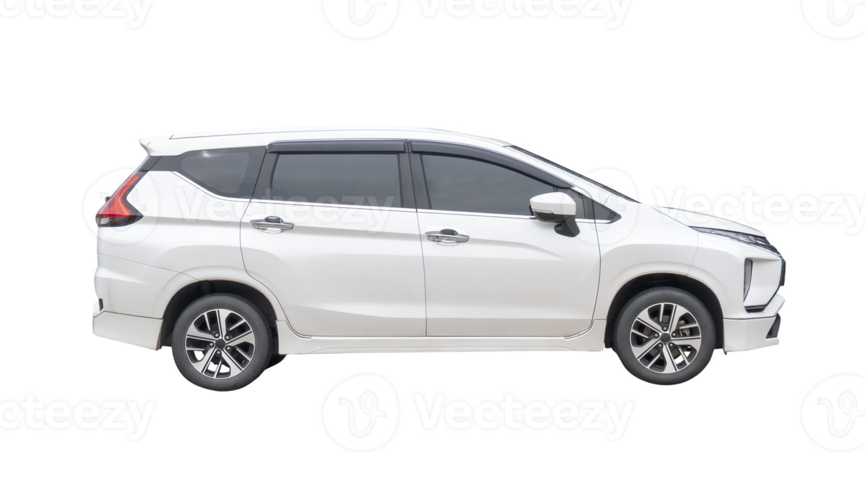 Elegant white SUV sports car isolated with clipping path in file format png