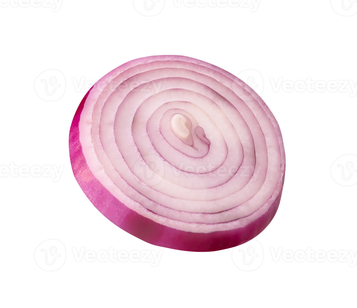 Spanish onion slice isolated with clipping path in file format png