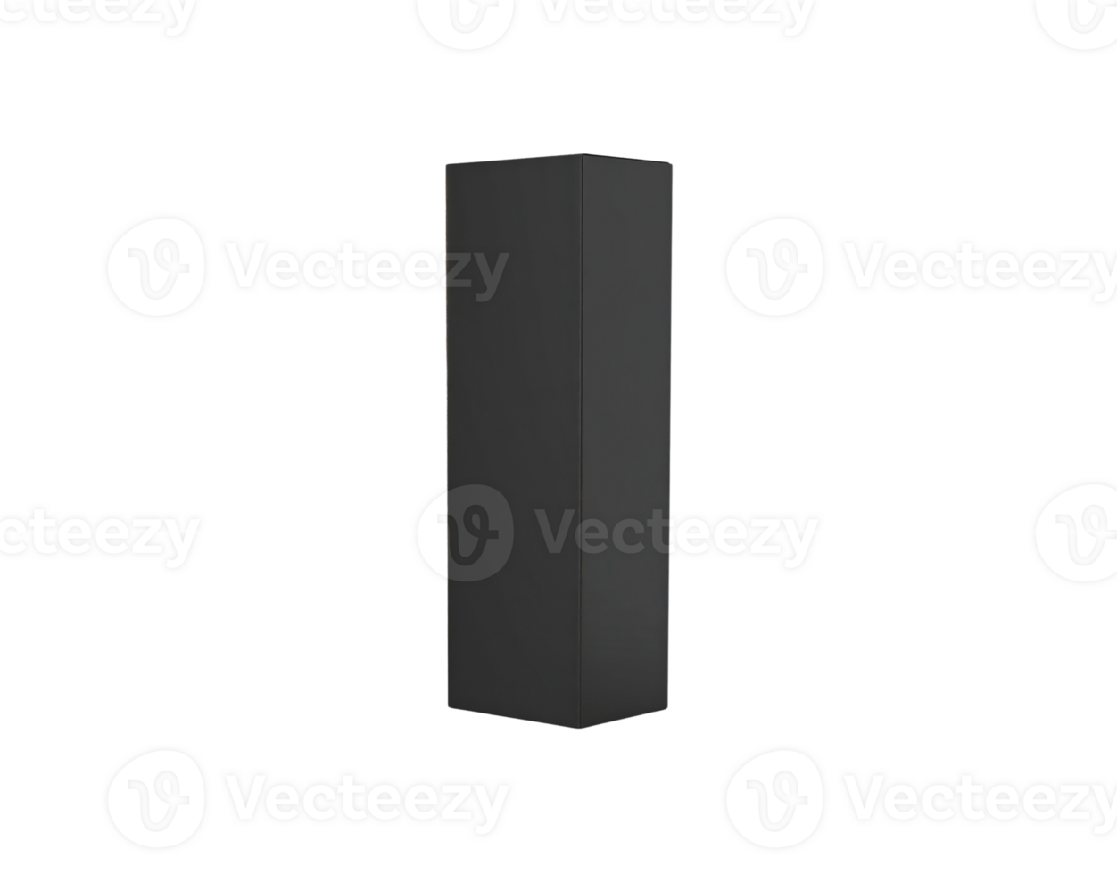 Tall black rectangular prism with a smooth matte surface standing vertically. png