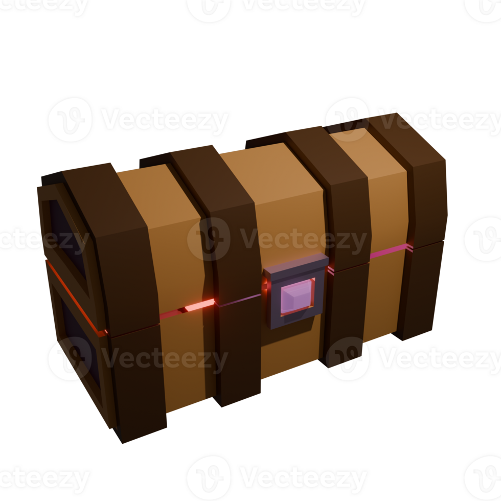 fantasy themed 3D treasure chest glowing from within. Great for games, fantasy stories, mystery loot, or magical treasure visuals. png