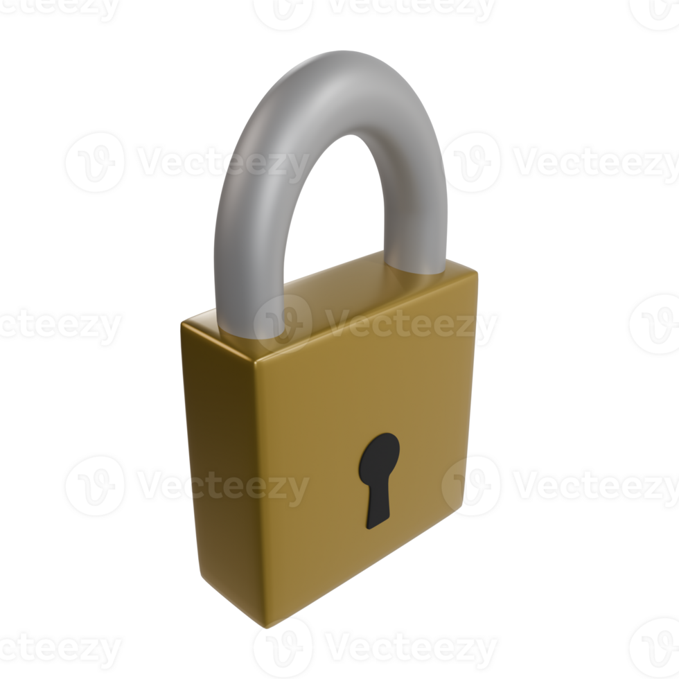 3D Padlock Security and Privacy Concept png