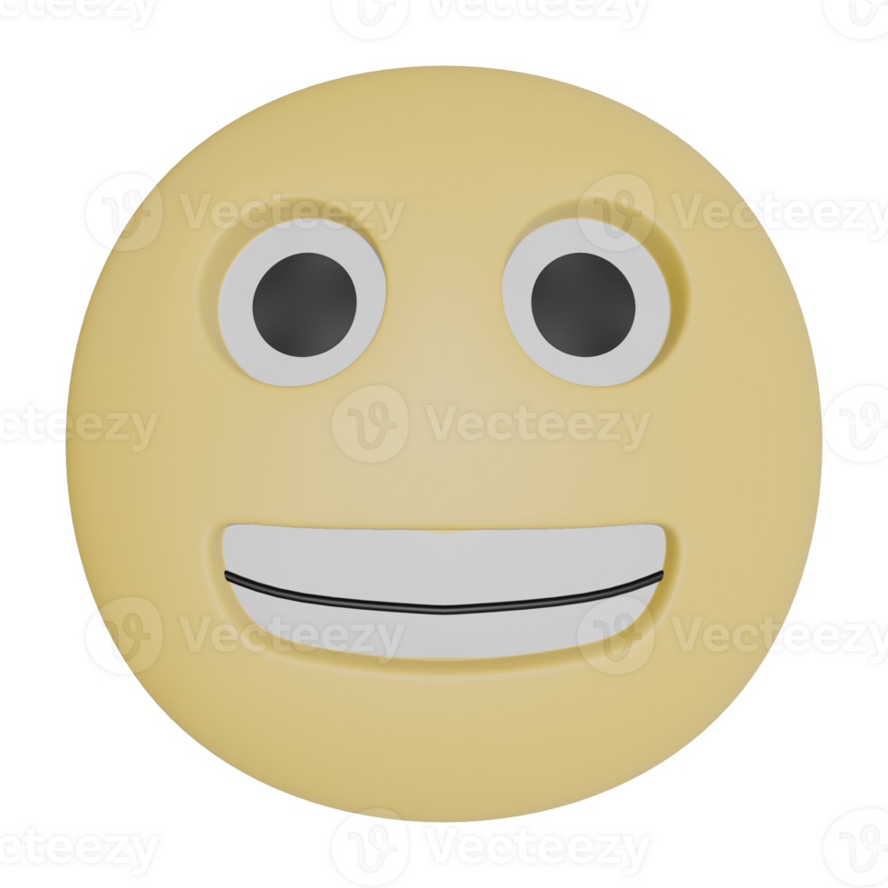3D Emoticon Grinning with Wide Eyes png