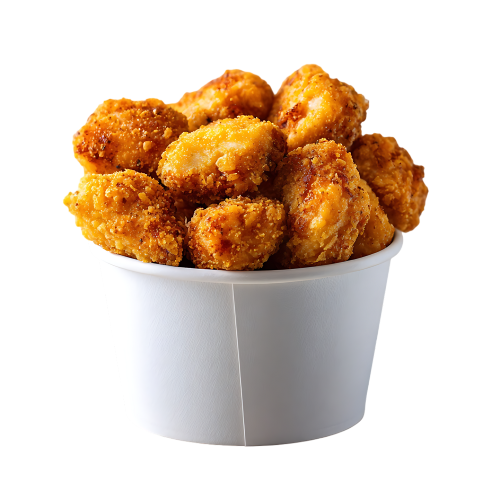 Crispy chicken nuggets in a white cup delicious snack food png