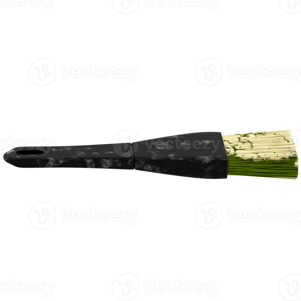 3d render kitchen brush black bristles utensil with transparent background png