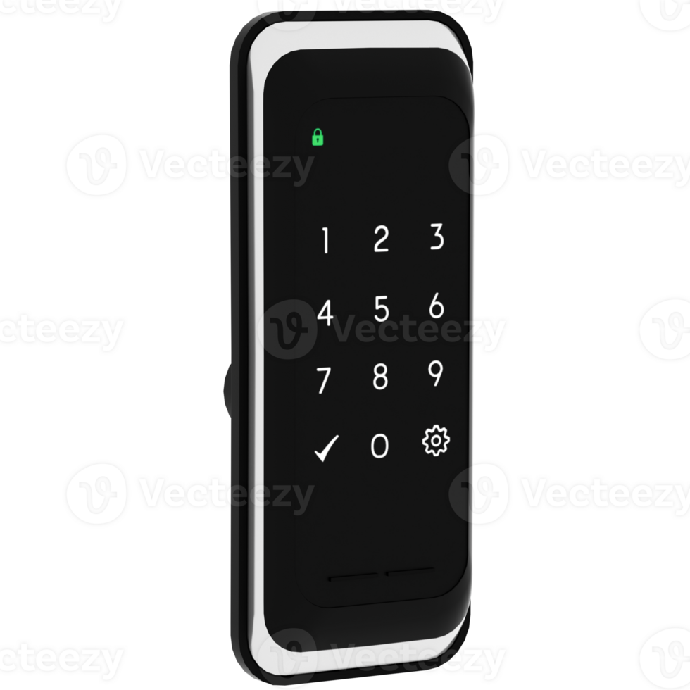 Digital door lock keypad smart with transparent background png