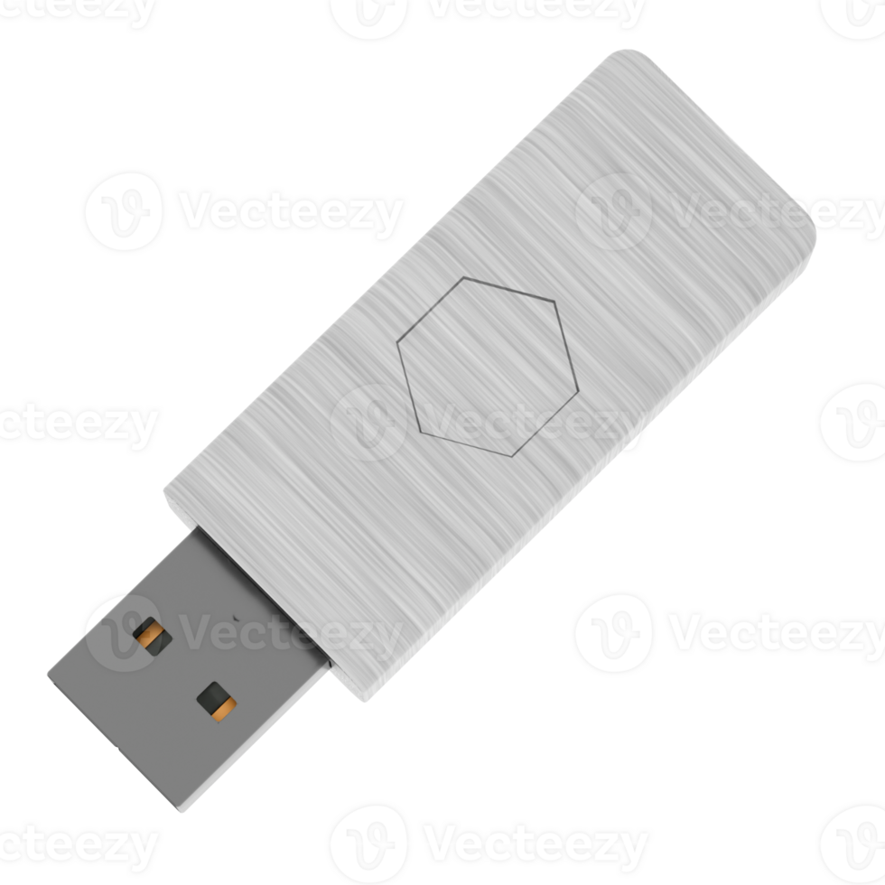 Render usb flash drive memory stick with transparent background png