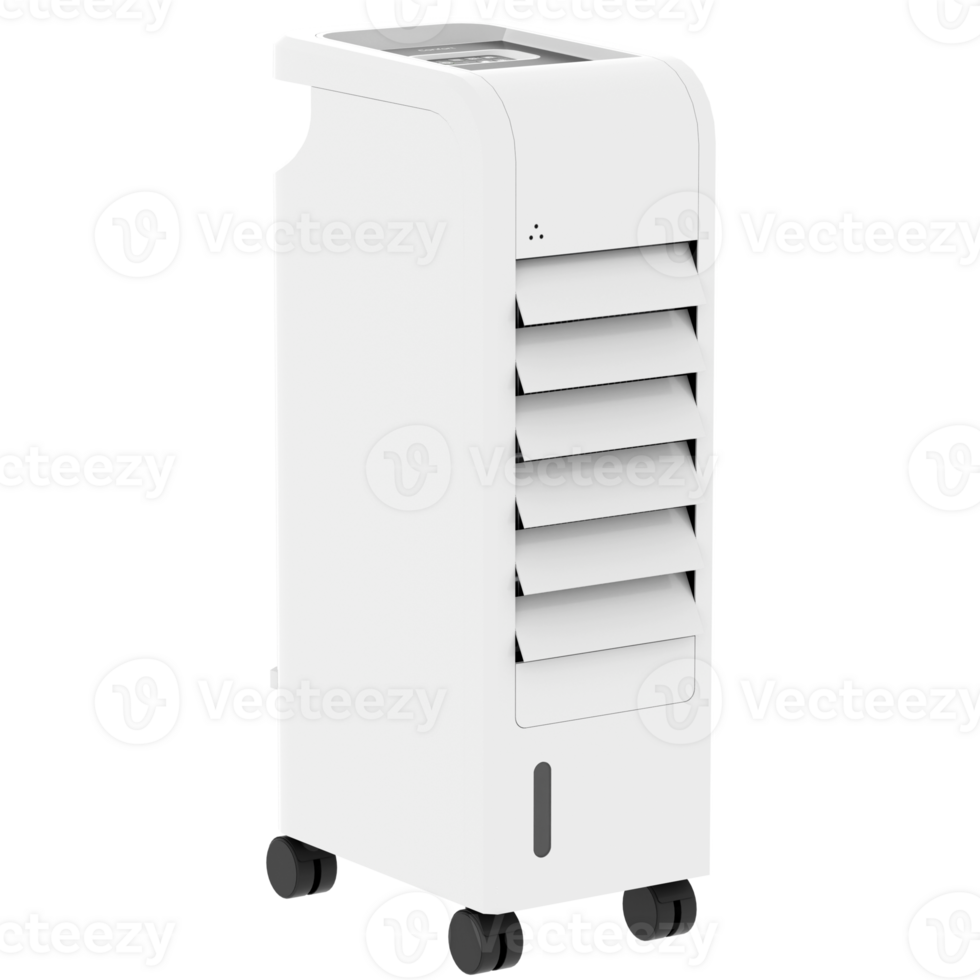 3d render portable air cooler fan cooling device with transparent background png
