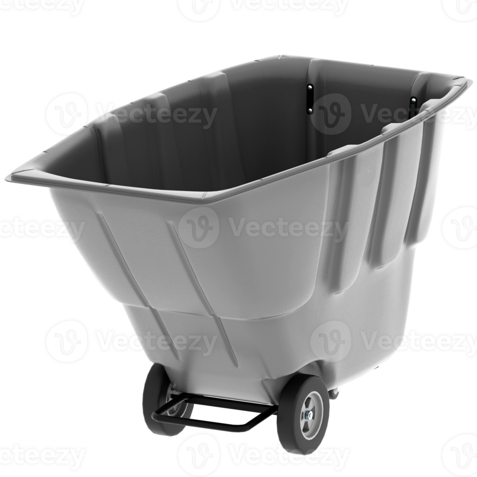 Render plastic cart wheel gray utility with transparent background png