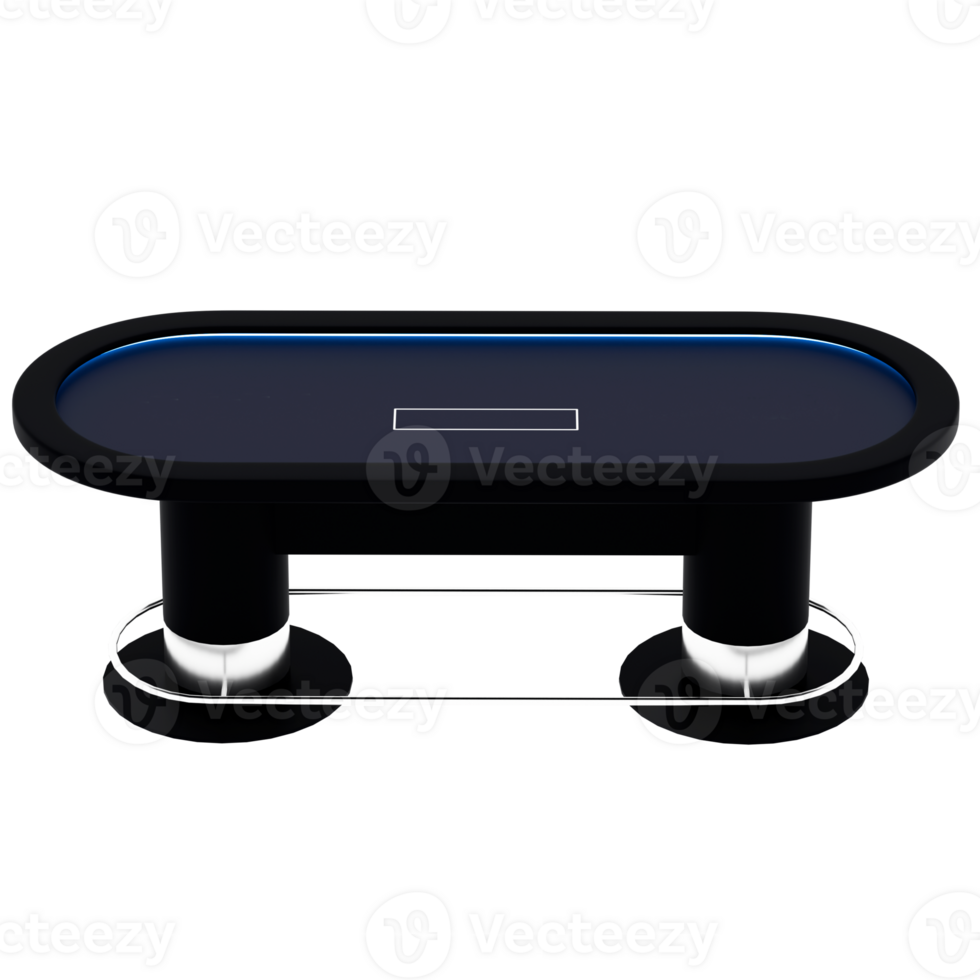 Modern poker table with transparent background png