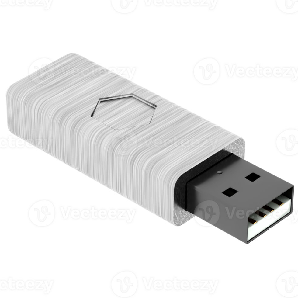 3d render usb flash drive memory stick with transparent background png