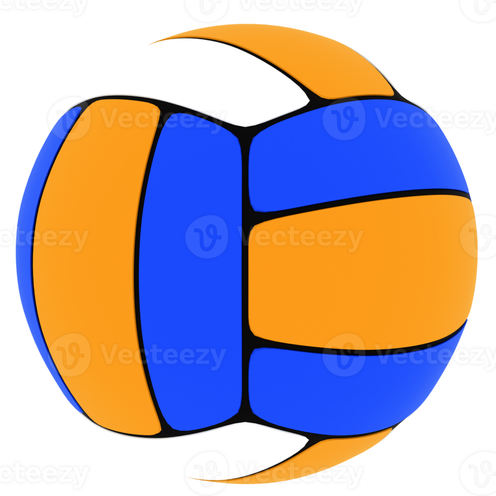 3d render colorful volleyball ball with transparent background png