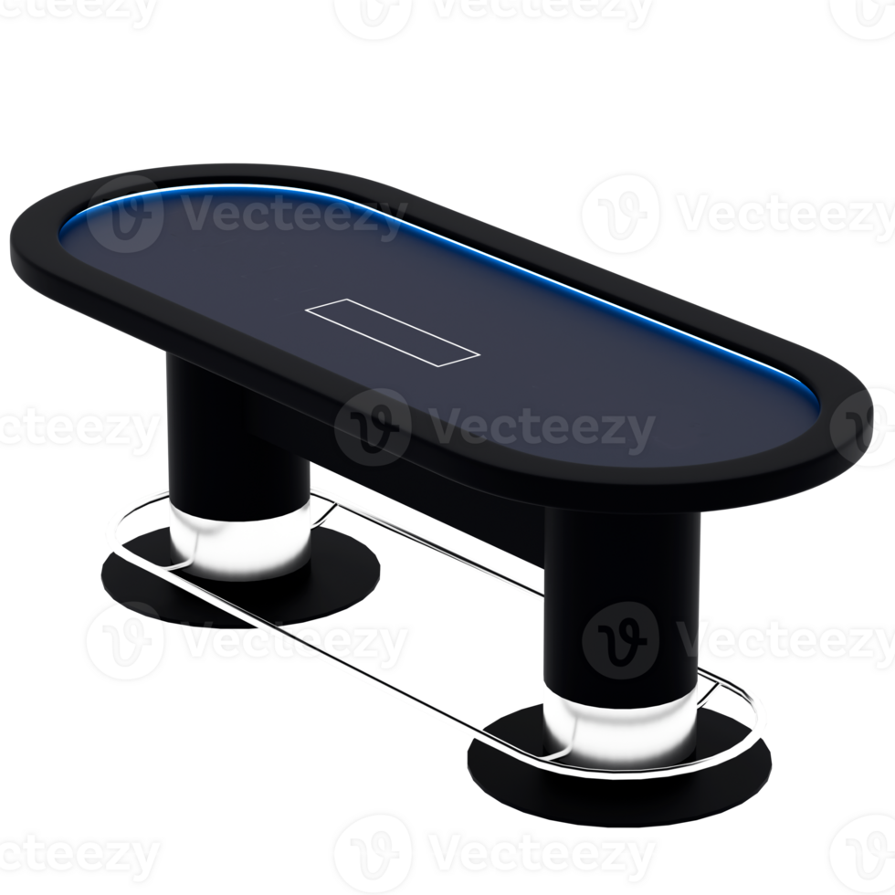3d render modern poker table with transparent background png