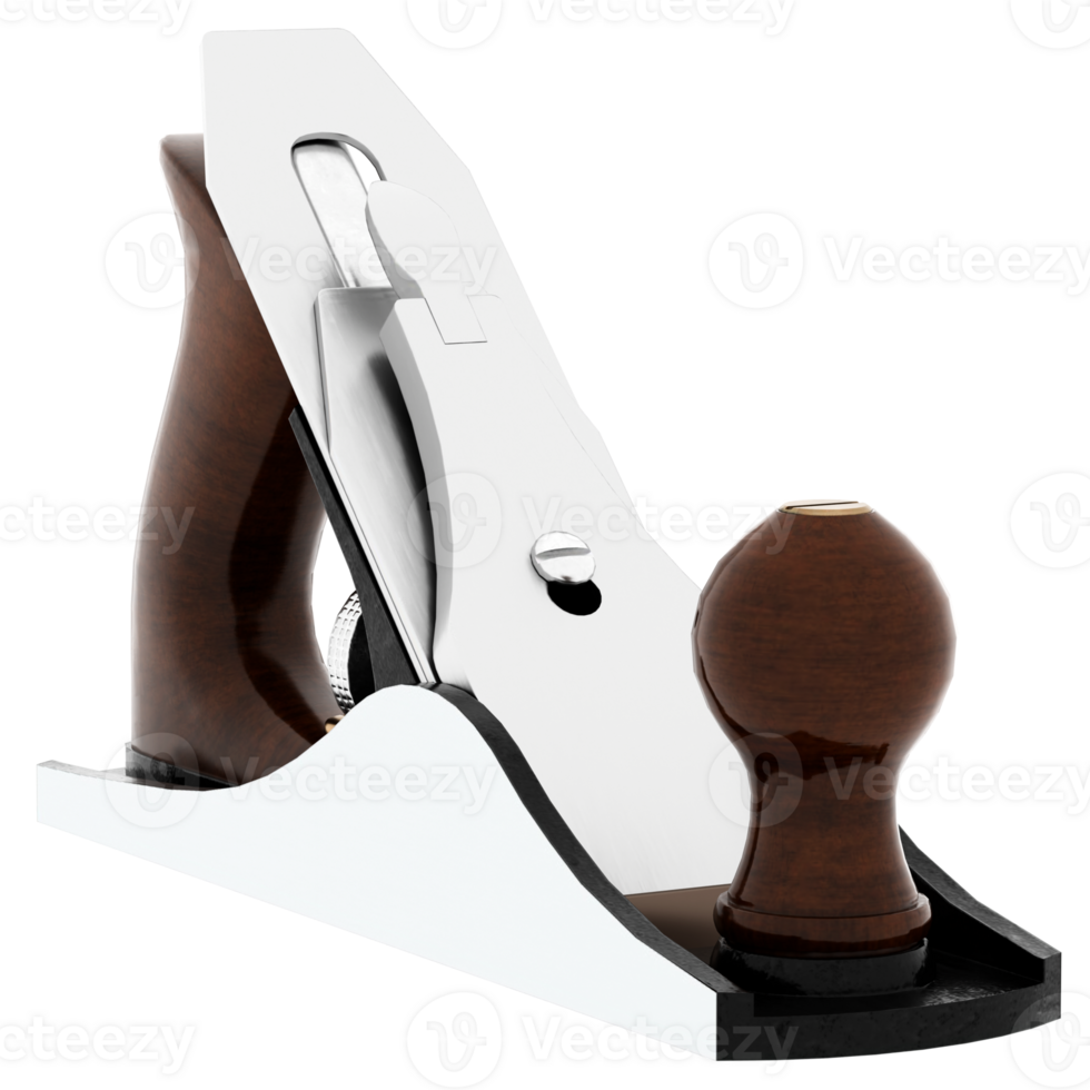 3d render hand plane carpentry woodworking tool with transparent background png