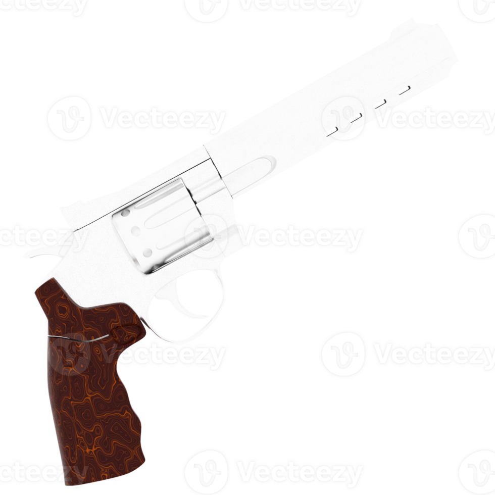 Render futuristic revolver weapon with transparent background png