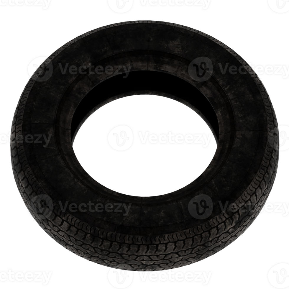 Render car tire rubber wheel with transparent background png