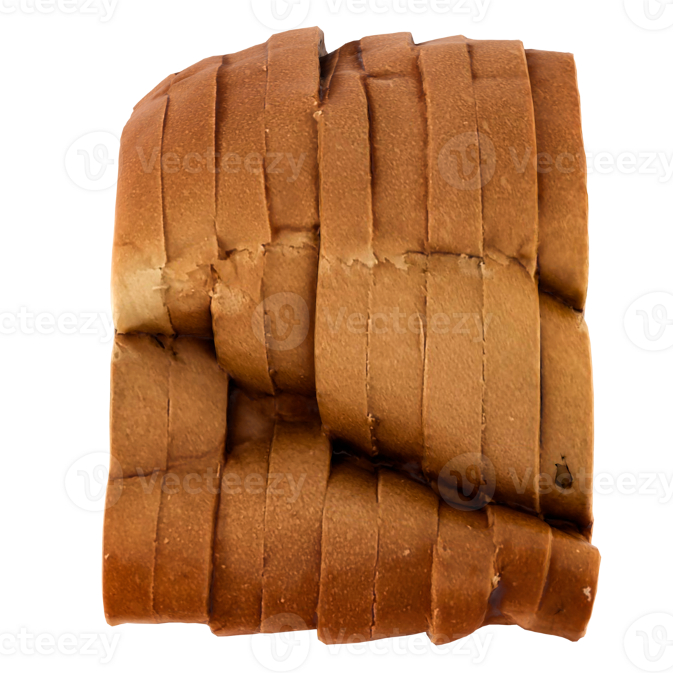 3d render chocolate bread swirl sliced bakery food with transparent background png