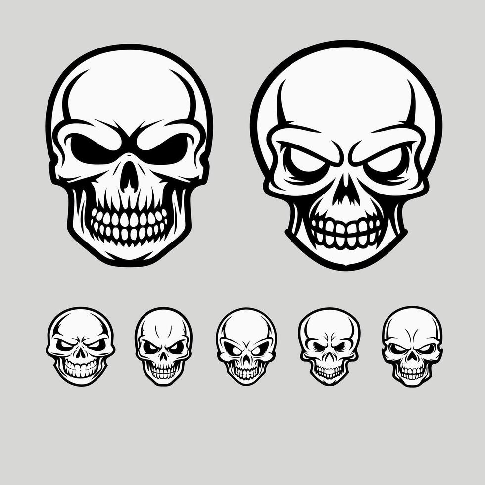 Human skull silhouette vector