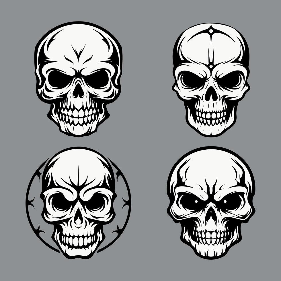 Skull silhouette, isolated on white background vector