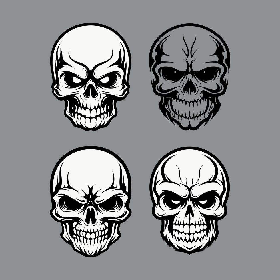 Skull icon art silhouette design vector
