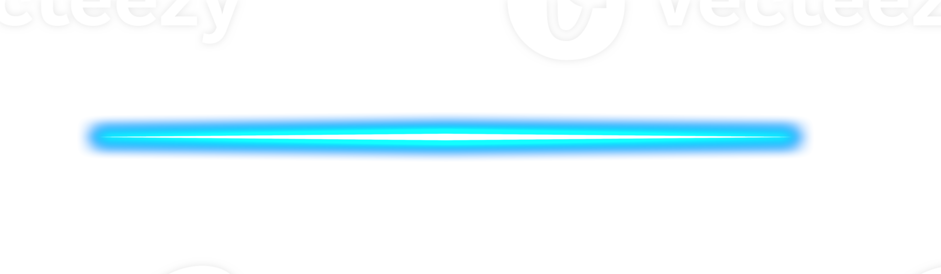 Single glowing blue neon light beam with soft flare on transparent background png