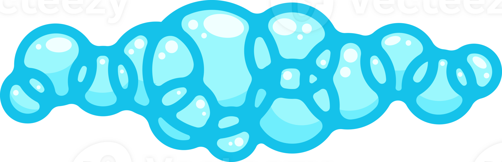 Soap foam bubble. Cartoon bath suds clouds. Illustration of blue flat element. Liquid shape of shower gel, shampoo and splashes of detergent png