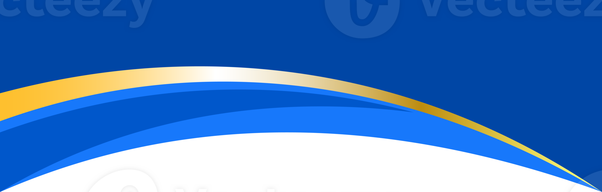 Border shape for banner design. Blue header section with golden line. Abstract bottom for web page. Curved divider template. Wavy separator. png