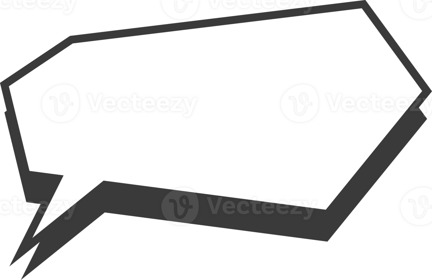 Comic speech bubble. Anime text cloud. Cartoon balloon box with shadow effect. Cute graphic shape for sale design and banner. png