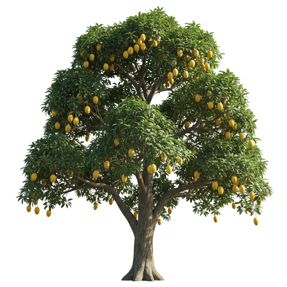 A large mango tree with many yellow fruits png