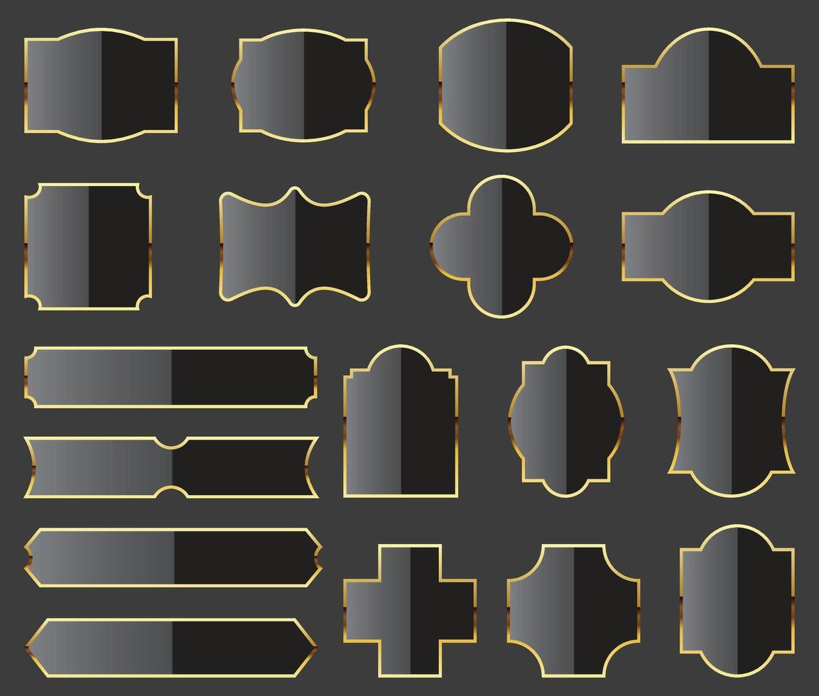Collection of elegant frames and labels vector