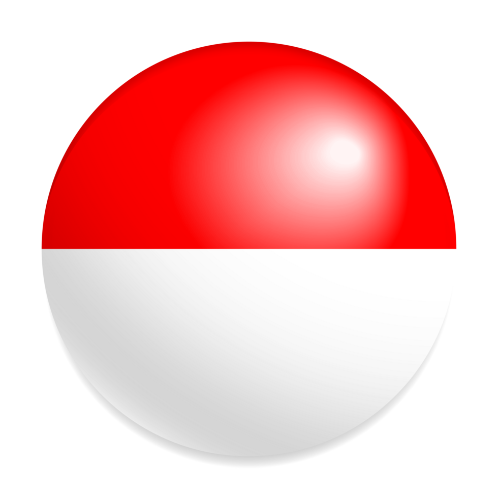 Glossy Indonesia Flag Icon in Round Style png